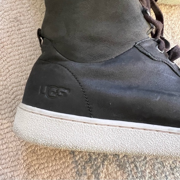 UGG STARLYN SHEEP SKIN SHERPA LINED HIGH TOP SNEAKERS BOOTS SIZE 10 BLACK - Picture 9 of 10